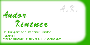 andor kintner business card